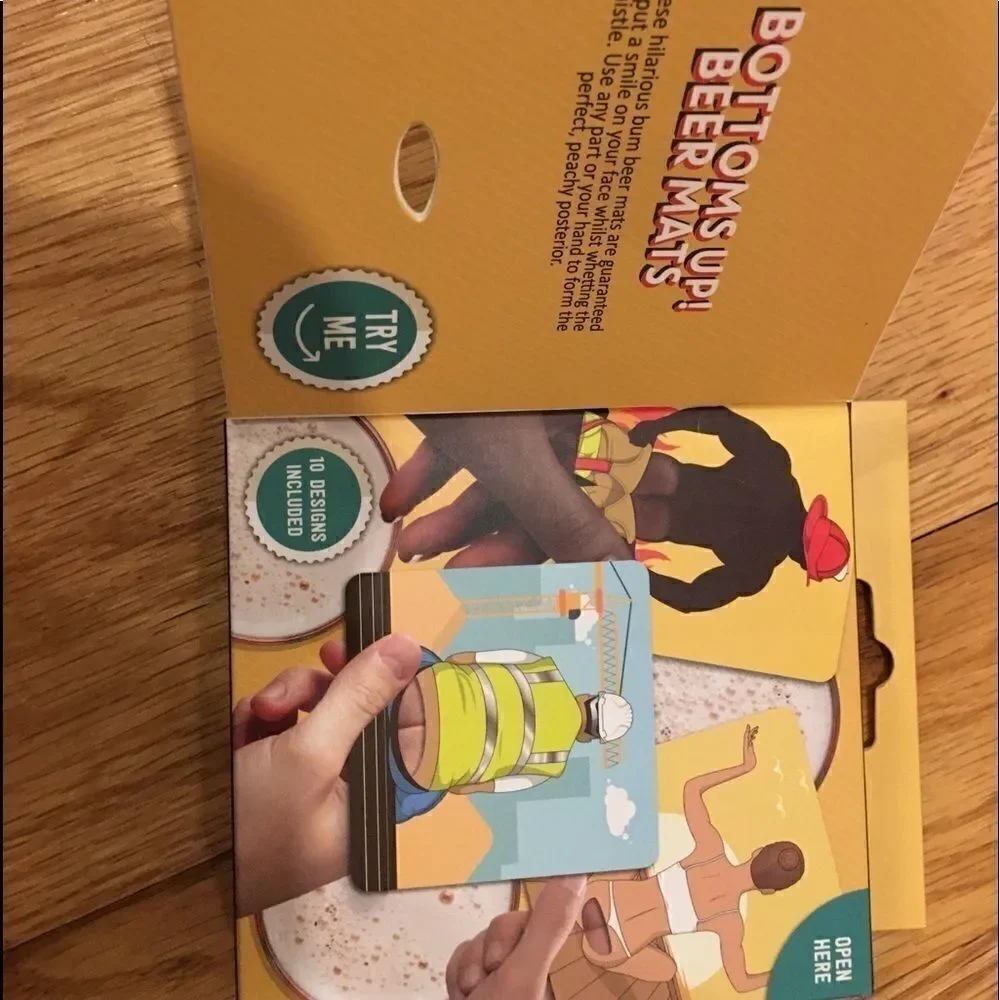 Funny beer coasters gag gift butt crack